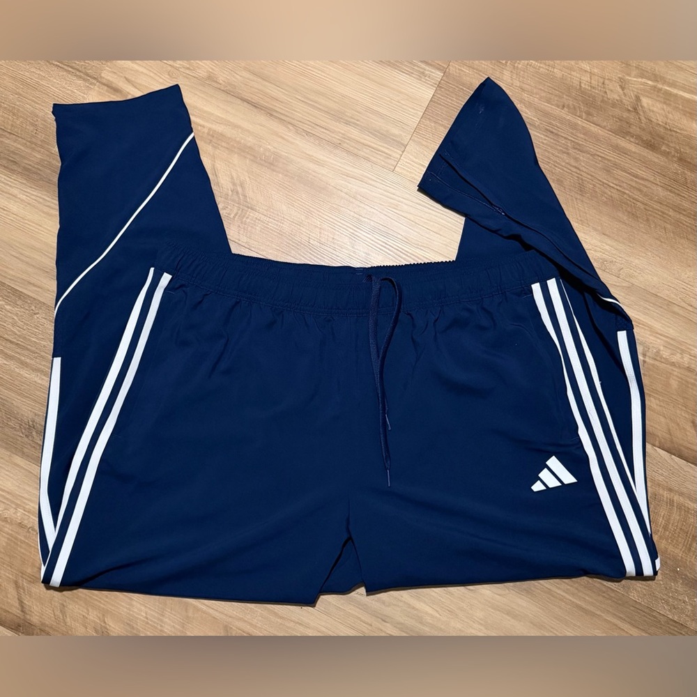 Adidas Men’s Navy Pants with White Stripes